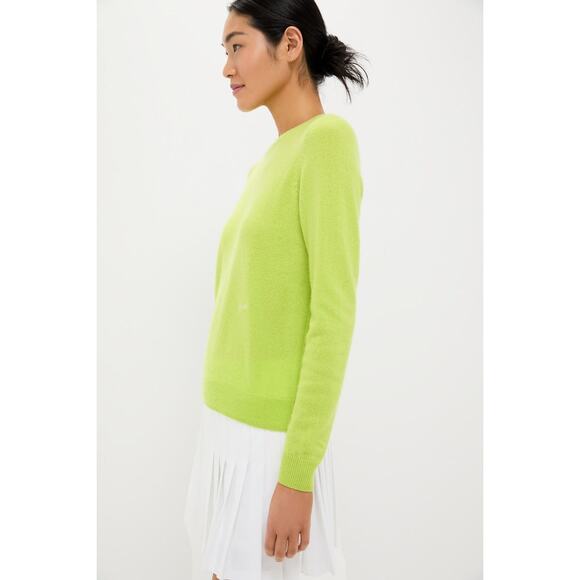 NWT Tuckernuck Lime Green Cashmere Crew Neck Sweater - Picture 6 of 6